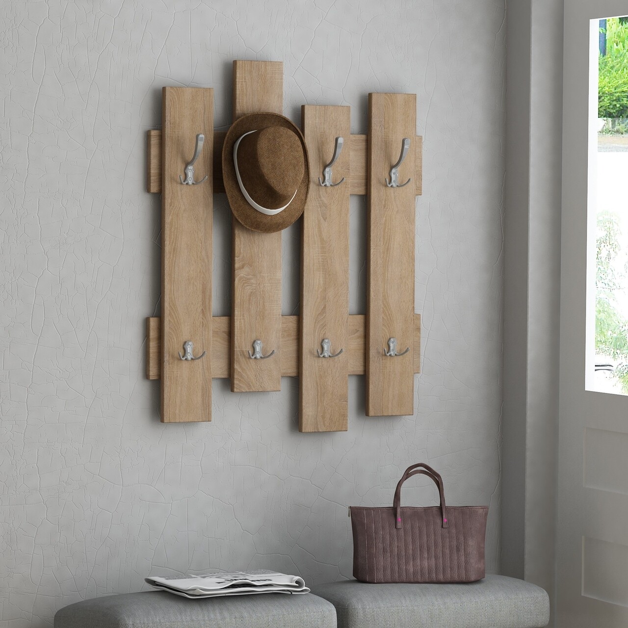 Cuier Wave, Decortie, 64x4x79 cm, bej - imagine 4